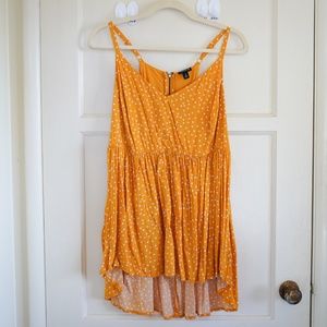 TORRID SIZE 2 MUSTARD POLKA DOT TANK TOP